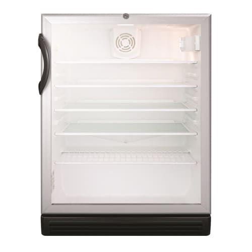Summit Built-In Beverage Refrigerator, 5.5 Cu Ft, Auto Defrost, Black Cabinet w/ Glass Door